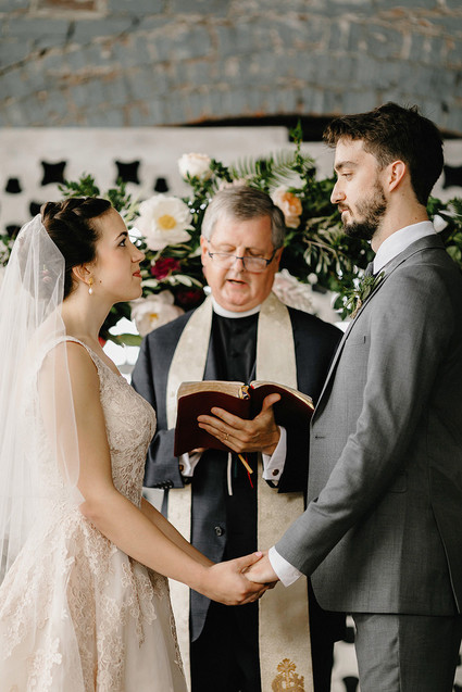 Romantic, industrial, floral wedding at Basilica Hudson in the Hudson Valley