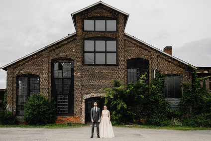 Romantic, industrial, floral wedding at Basilica Hudson in the Hudson Valley