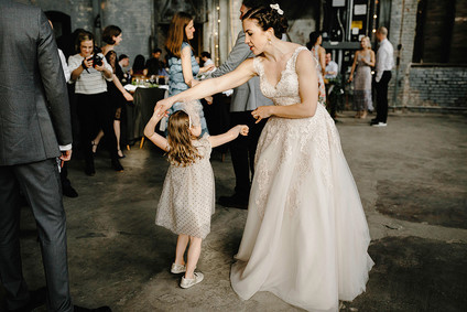 Romantic, industrial, floral wedding at Basilica Hudson in the Hudson Valley