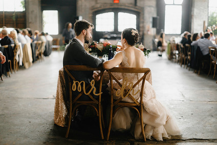 Romantic, industrial, floral wedding at Basilica Hudson in the Hudson Valley