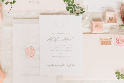 Blush wedding invitation suite