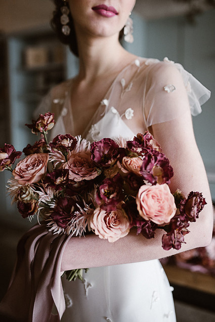 Moody mauve Valentine's Day and winter wedding ideas