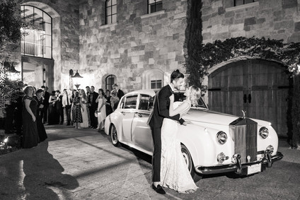 vintage wedding getaway car