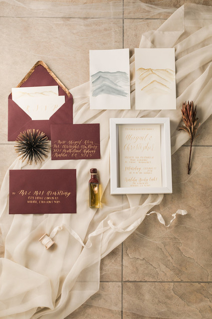 elegant earth tone wedding invitations