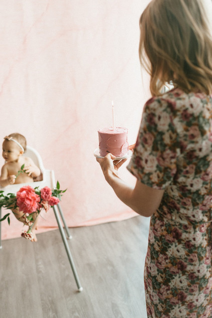 Ombre pink first birthday party