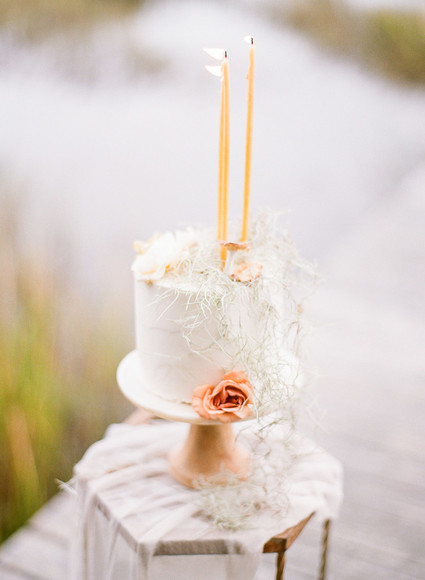 Petite elegant white wedding cake