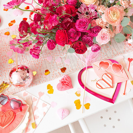 Pink and red floral Valentine's Day party Inspiration