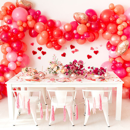Pink and red floral Valentine's Day party Inspiration