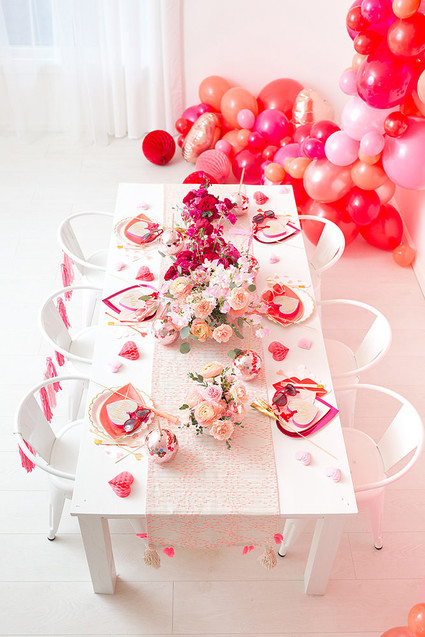 Pink and red floral Valentine's Day party Inspiration