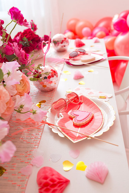 Pink and red floral Valentine's Day party Inspiration