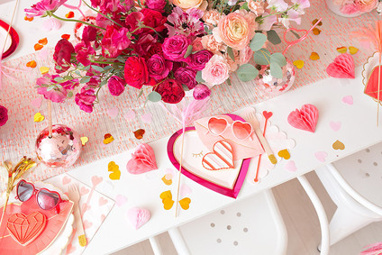Pink and red floral Valentine's Day party Inspiration