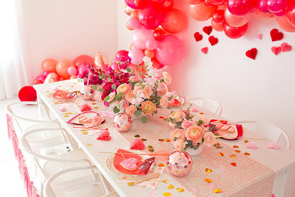 Pink and red floral Valentine's Day party