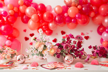 Pink and red floral Valentine's Day party Inspiration