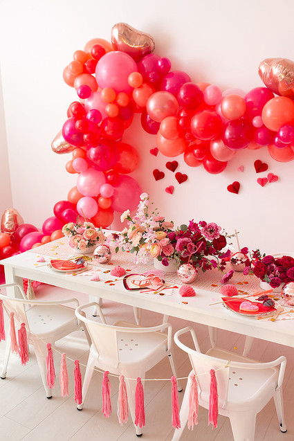 Pink and red floral Valentine's Day party Inspiration