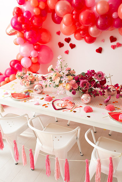Pink and red floral Valentine's Day party Inspiration