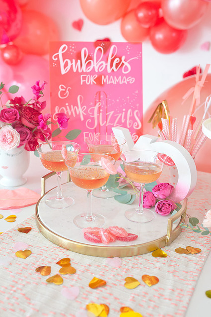 Pink and red floral Valentine's Day party Inspiration