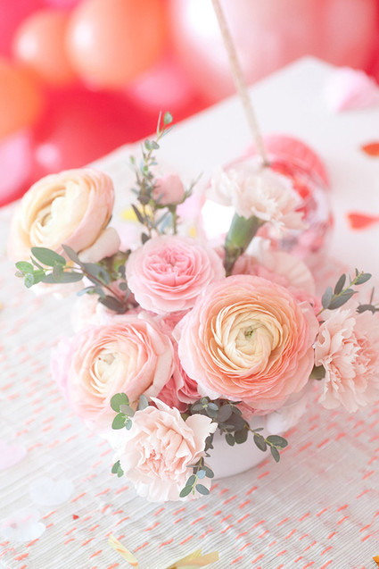 Pink and red floral Valentine's Day party Inspiration