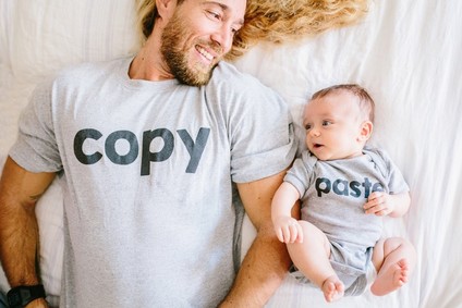 Father son newborn photos