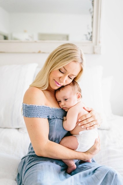 mama and son newborn photos