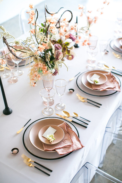 Pink and gold wedding decor