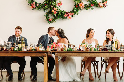 Bright whimsical Toronto Warehouse wedding