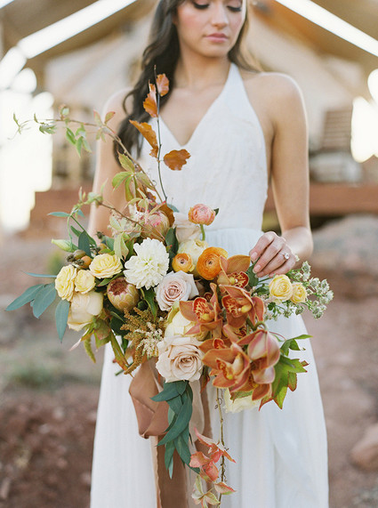 Sunset elopement at Under The Canvas in Zion National Park