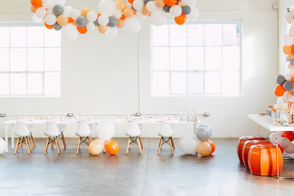 Orange and white modern 2nd birthday Inspiration