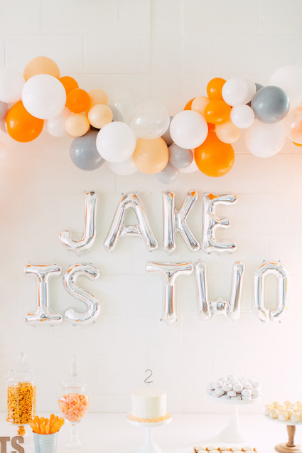 Orange and white modern 2nd birthday