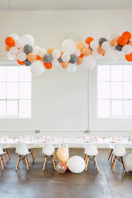 Orange and white modern 2nd birthday