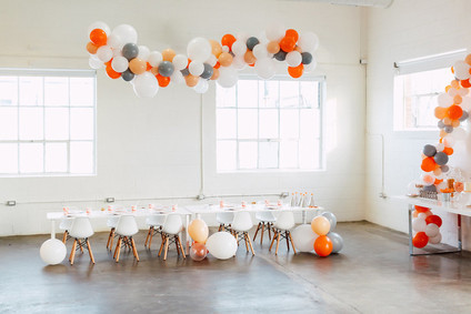 Orange and white modern 2nd birthday