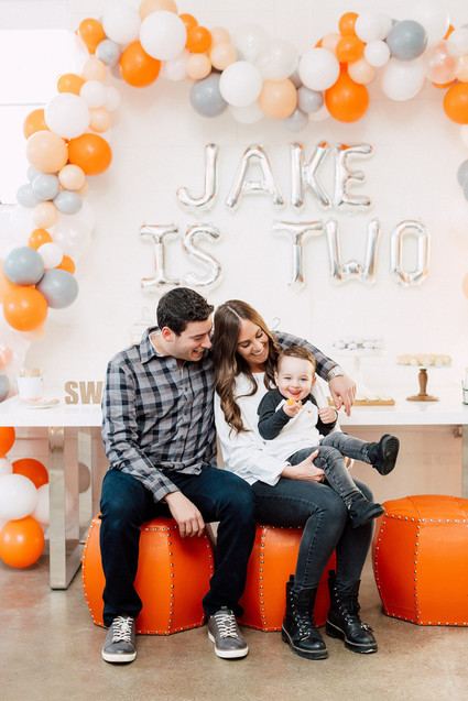 Orange and white modern 2nd birthday