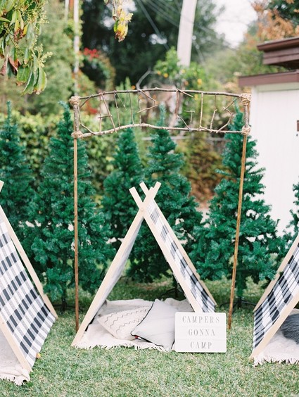 Modern camp themed 1st birthday party