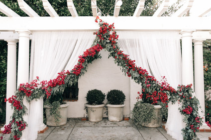 Bougainvillea inspired wedding at 5 Crowns restaurant in Corona Del Mar