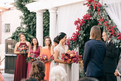 Bougainvillea inspired wedding at 5 Crowns restaurant in Corona Del Mar