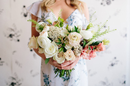 Floral wedding party ideas with The Black Tux