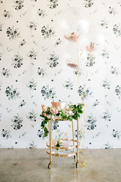 Floral wedding party ideas with The Black Tux Inspiration