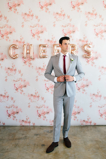 Floral wedding party ideas with The Black Tux