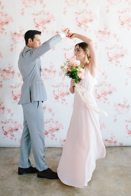 Floral wedding party ideas with The Black Tux