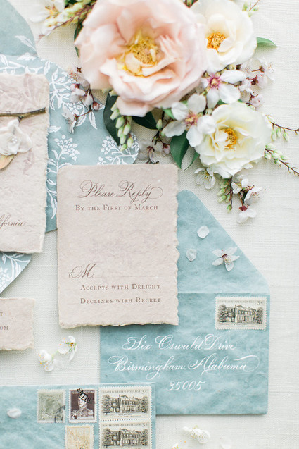 Romantic pastel spring blossom estate wedding