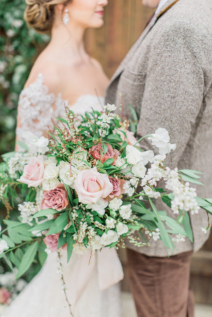 Romantic pastel spring blossom estate wedding