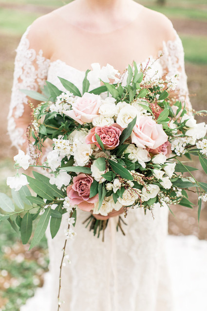 Romantic pastel spring blossom estate wedding