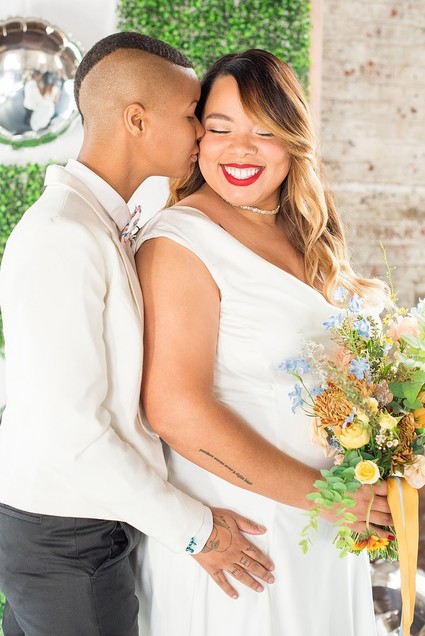 Pop Art inspired LGBTQ wedding editorial at The Green Building in NYC