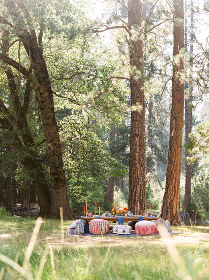Colorful Yosemite elopement and picnic Inspiration