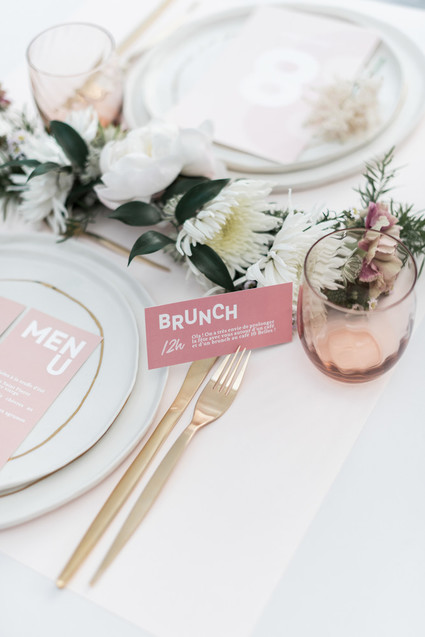 Modern French pink and blush bridal shower