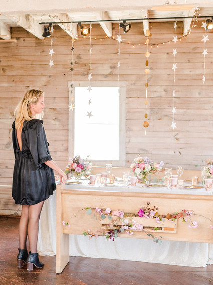 Feminine moon & stars baby shower on 100 Layer Cakelet Inspiration