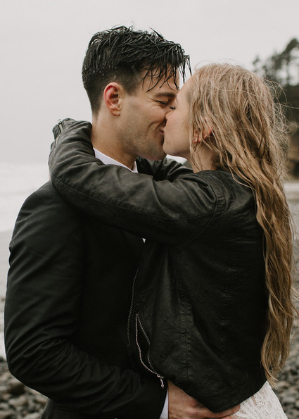 Forest and ocean newlywed shoot