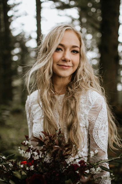 Forest and ocean newlywed shoot