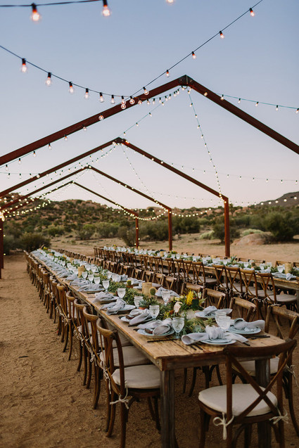 Rustic Joshua Tree wedding with a pink floral dress