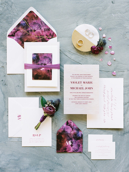 Modern ultraviolet wedding inspiration Inspiration