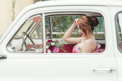 Fuchsia floral wedding inspiration in Tuscany